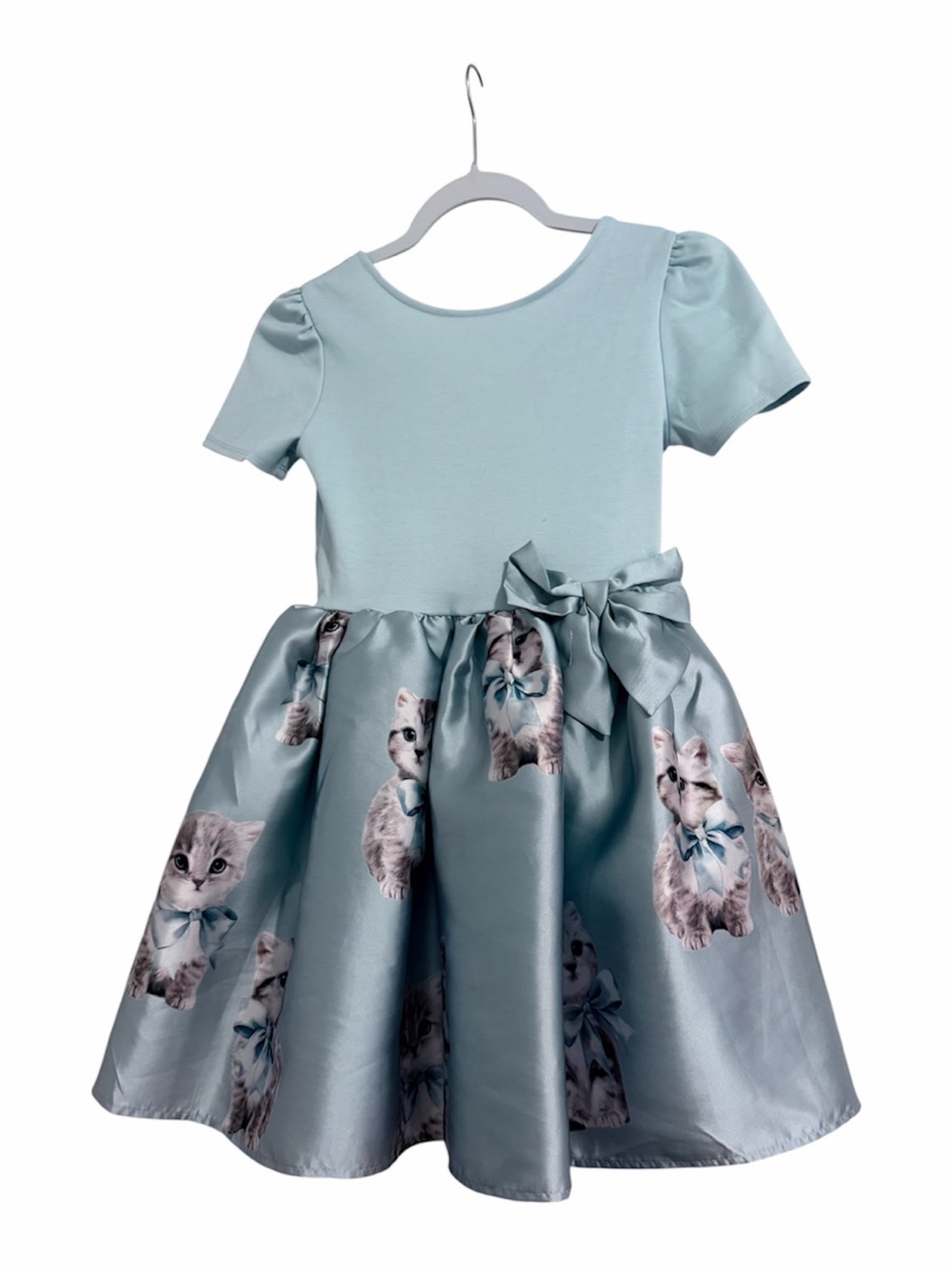 H&M Flared Skirt Dress bow kitty’s print size 8/10